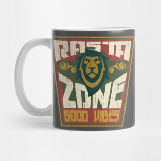 Rasta Zone jah distressed badge Mug